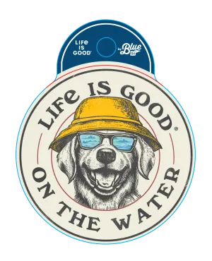 Life is Good On The Water Golden Sticker
