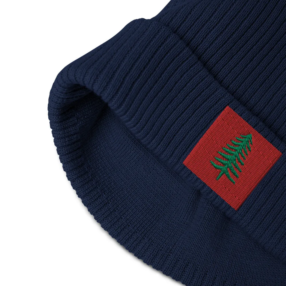 Lone Pine Navy Blue Organic Ribbed Beanie