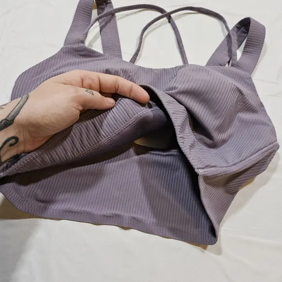 Lululemon Like a Cloud Ribbed Longline Bra D/DD (Purple Ash) Size 4