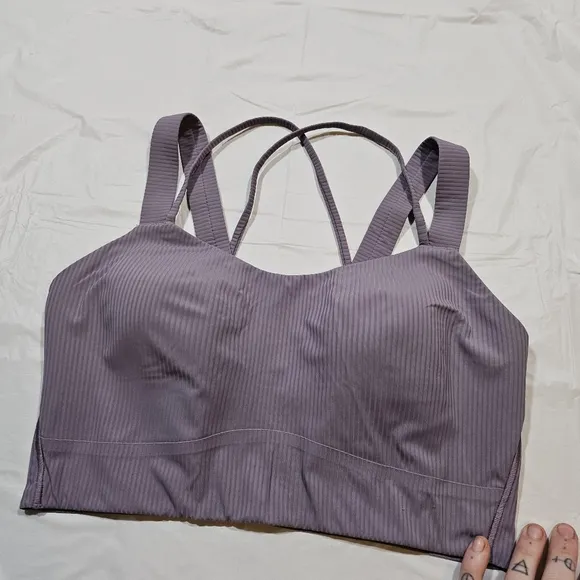 Lululemon Like a Cloud Ribbed Longline Bra D/DD (Purple Ash) Size 4