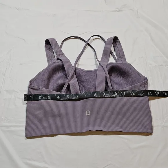 Lululemon Like a Cloud Ribbed Longline Bra D/DD (Purple Ash) Size 4