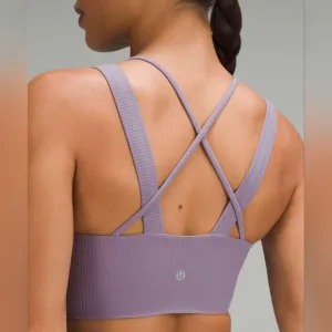 Lululemon Like a Cloud Ribbed Longline Bra D/DD (Purple Ash) Size 4