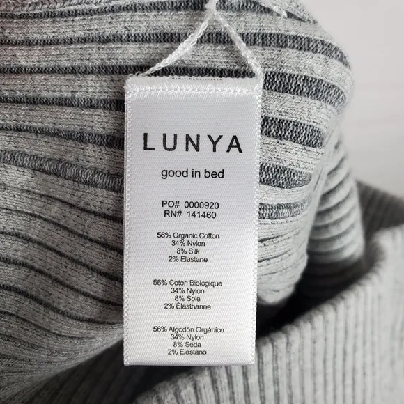 LUNYA Womens Shorts Size L Gray Pull On Cozy Cotton Silk Ribbed Bike Lounge $118