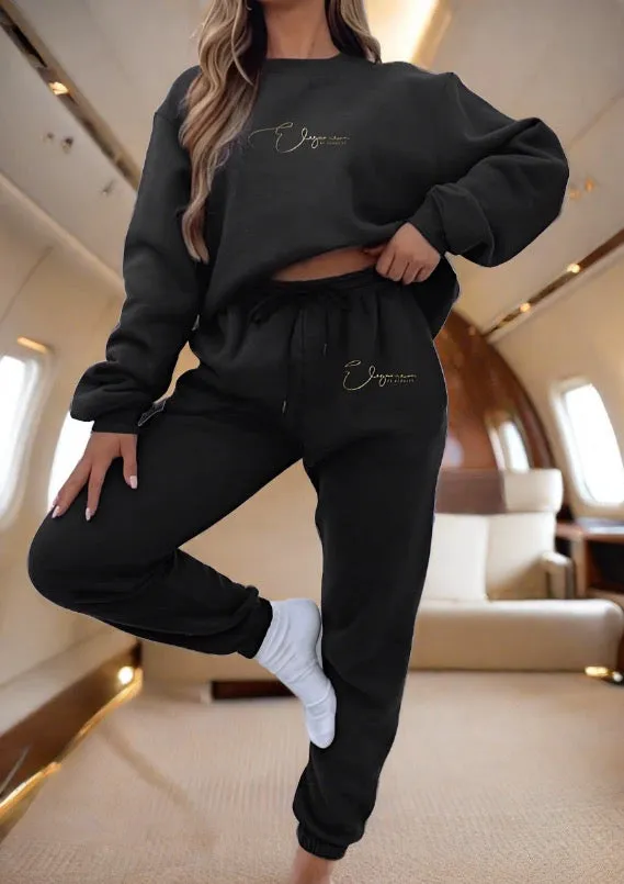 LUXE-LOUNGE - Black 3-Piece Jogger Set | Effortless Elegance & Comfort