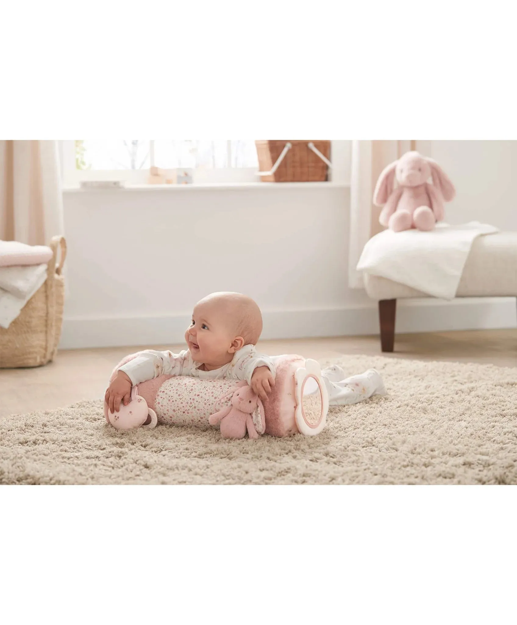 Mamas & Papas 'Welcome to the World' Bunny Tummy Time Roll - Pink