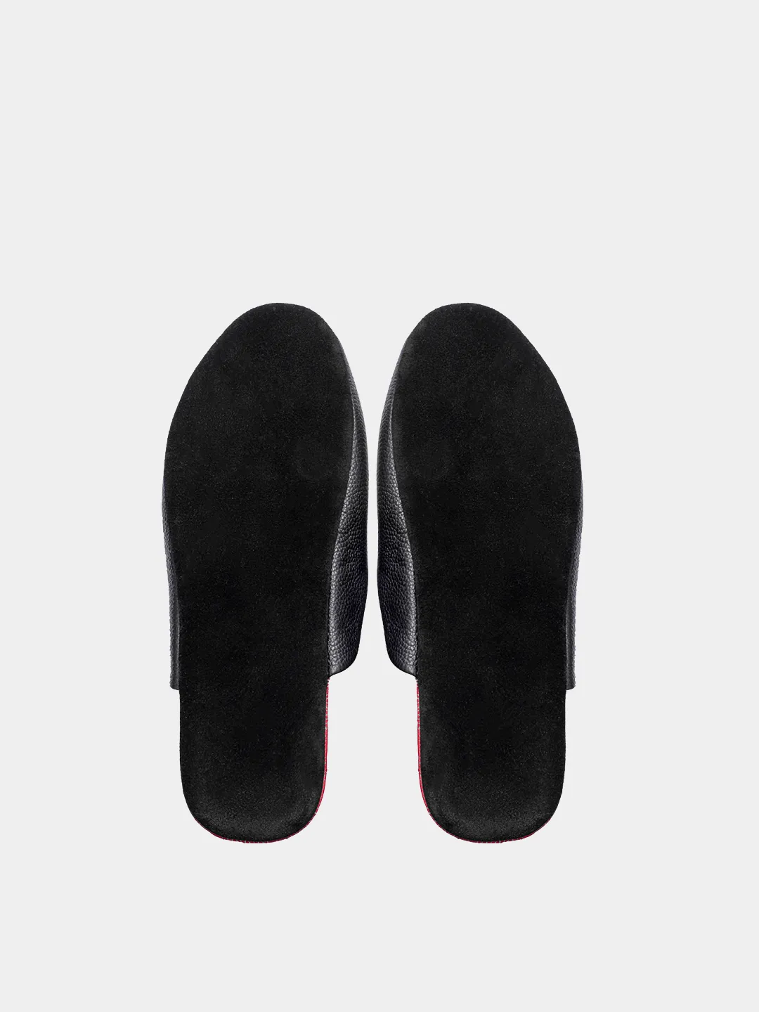 Men's black travel slippers with case Model 1215 Flotar Leather