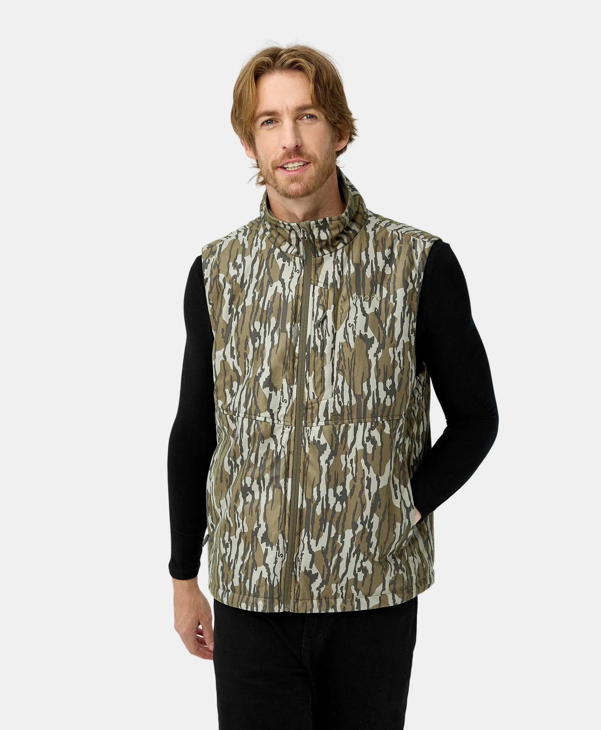 Men's Heated Hunting Vest - Camouflage, Mossy Oak® Bottomland