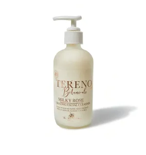 Milky Gel Facial Cleanser, 8 oz Glass Bottle: Sensitive Skin Cream Cleanser With Rose Water, Kaolin Clay, And Rose Water