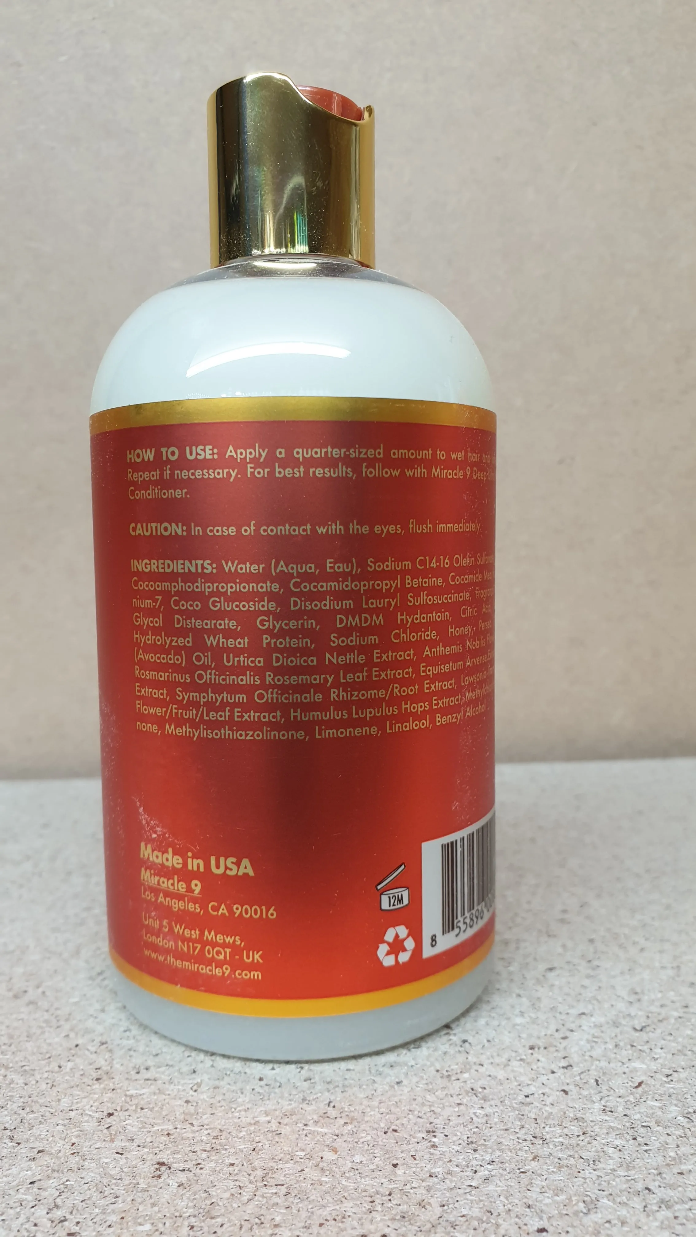 Miracle 9 Revitalizing Honey & Avocado Shampoo 12oz