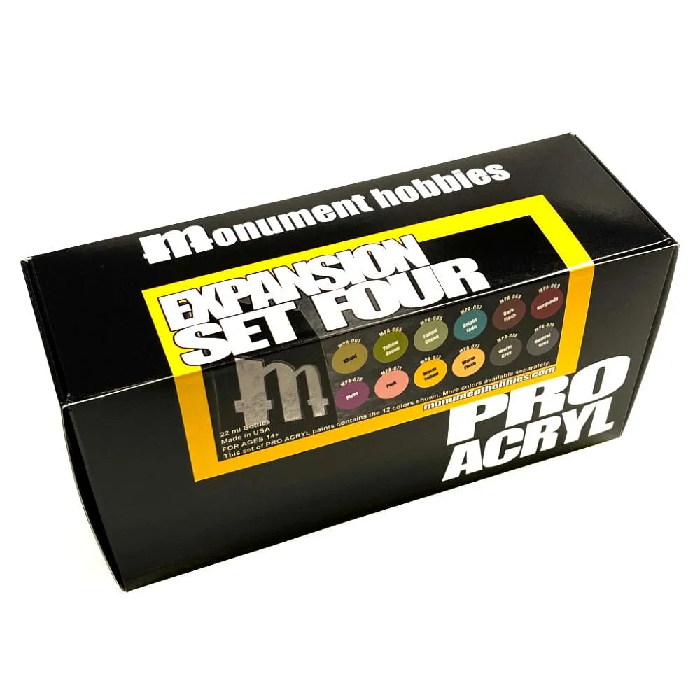 Monument Hobbies Pro Acryl Paint Set #4 - 12 Colors