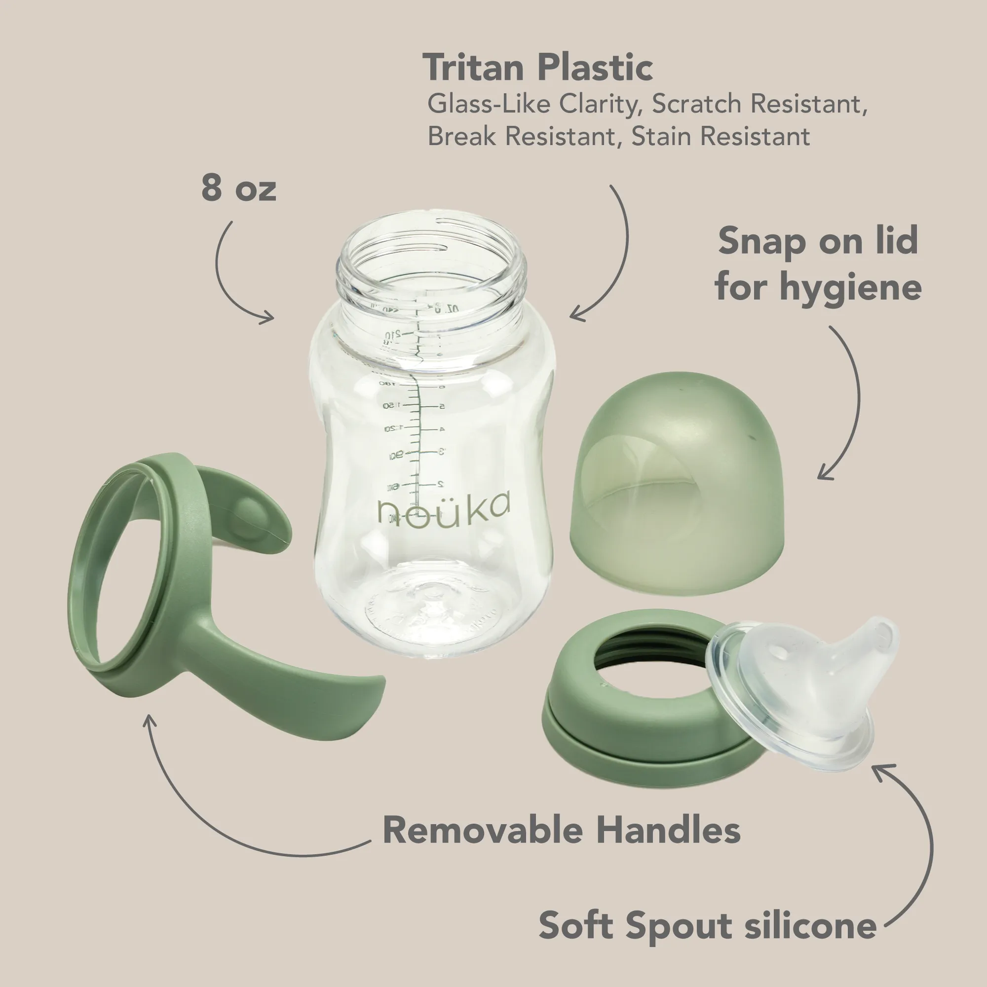 noüka Soft Spout Sippy Cup - Fern (Min. of 2 PK, Multiples of 2 PK)
