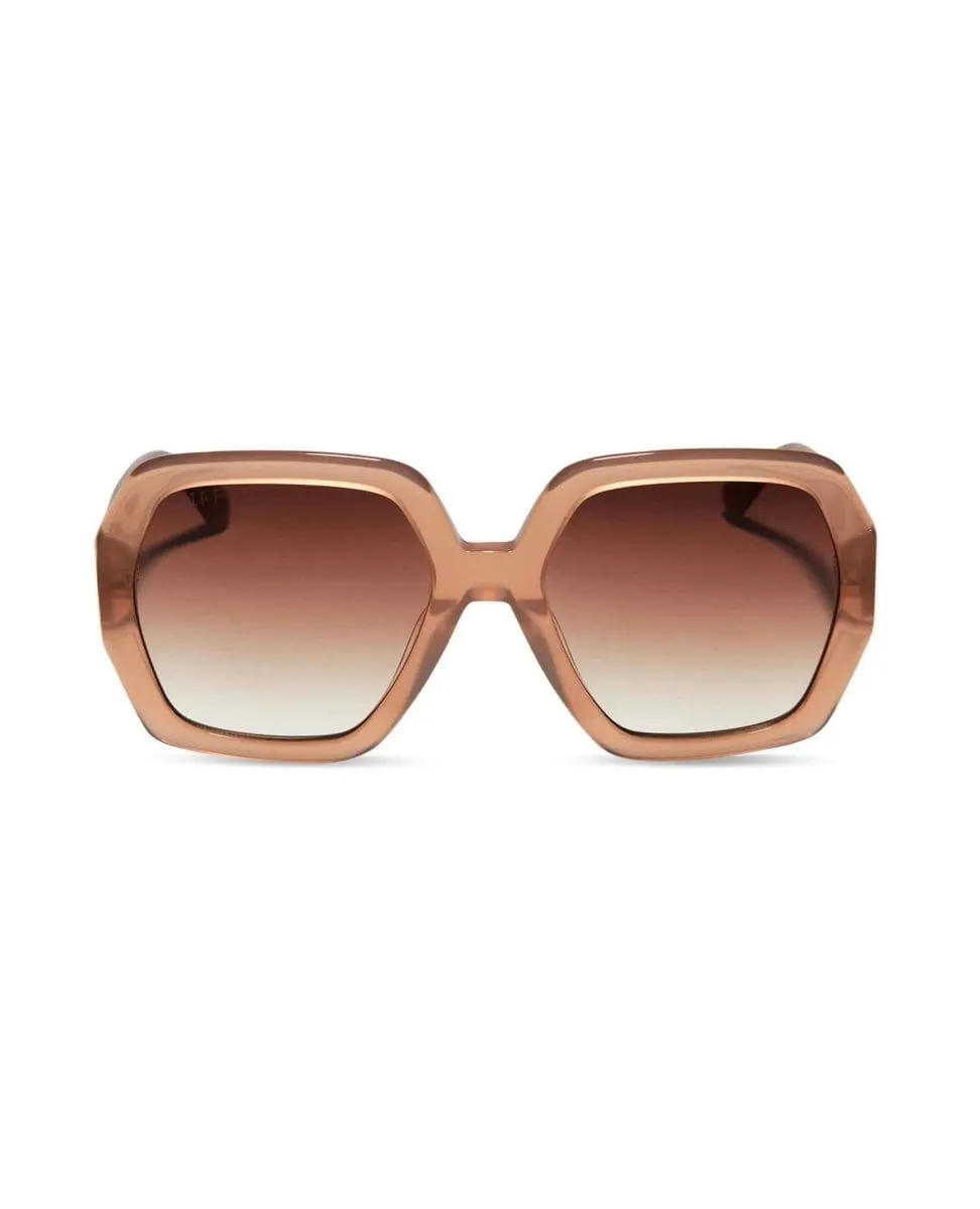 Nola Square Sunglasses Warm Taupe Brown Gradient