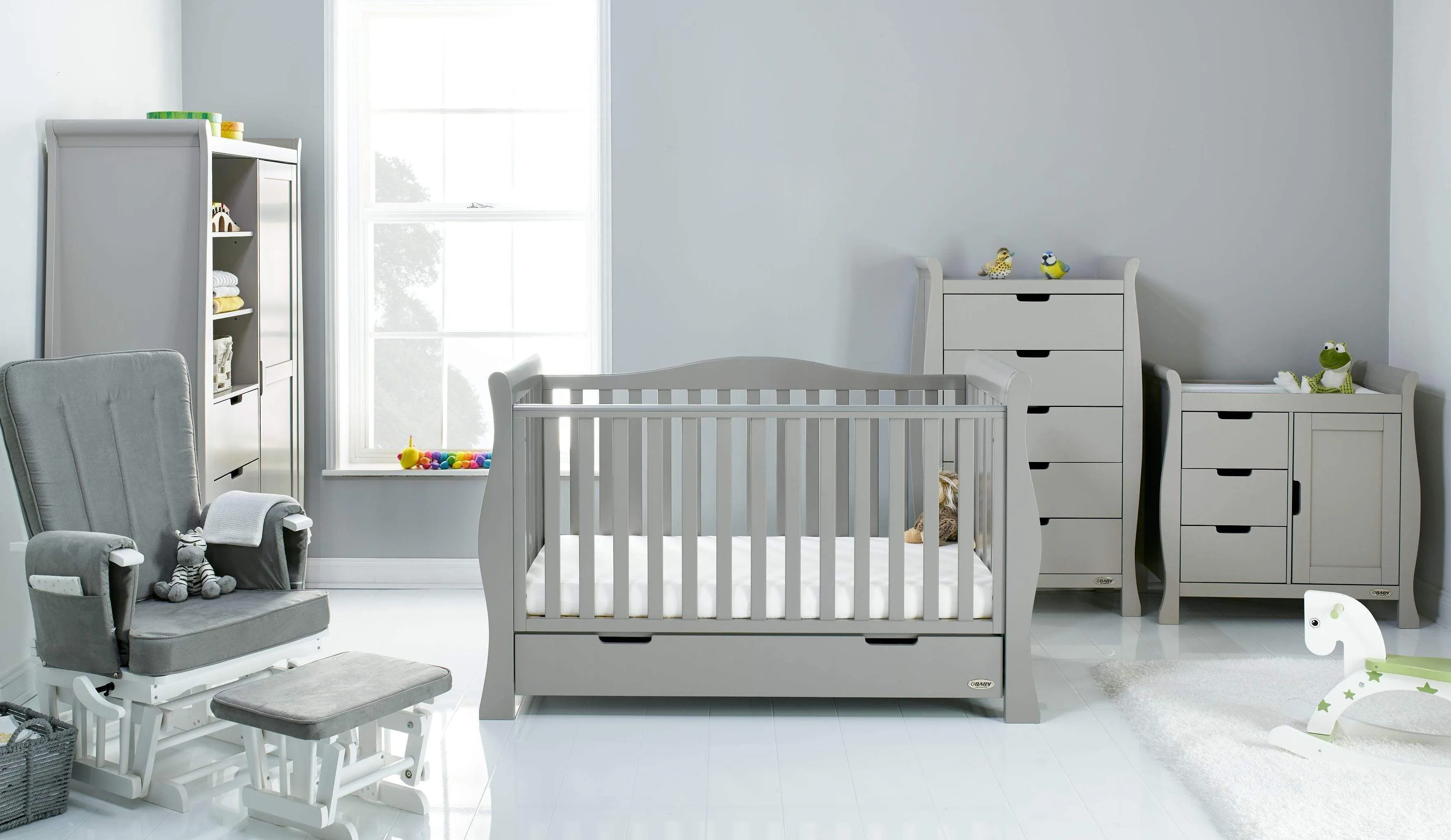 Obaby Stamford Luxe 5 Piece Room Set Warm Grey