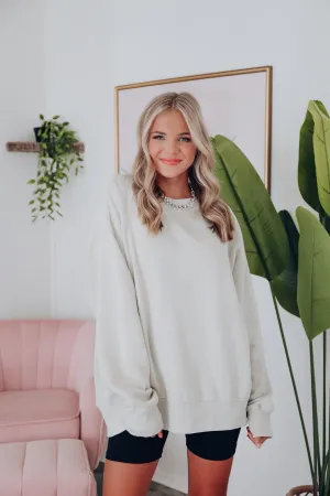 Oh So Cozy Crew Neck Sweatshirt - Sage