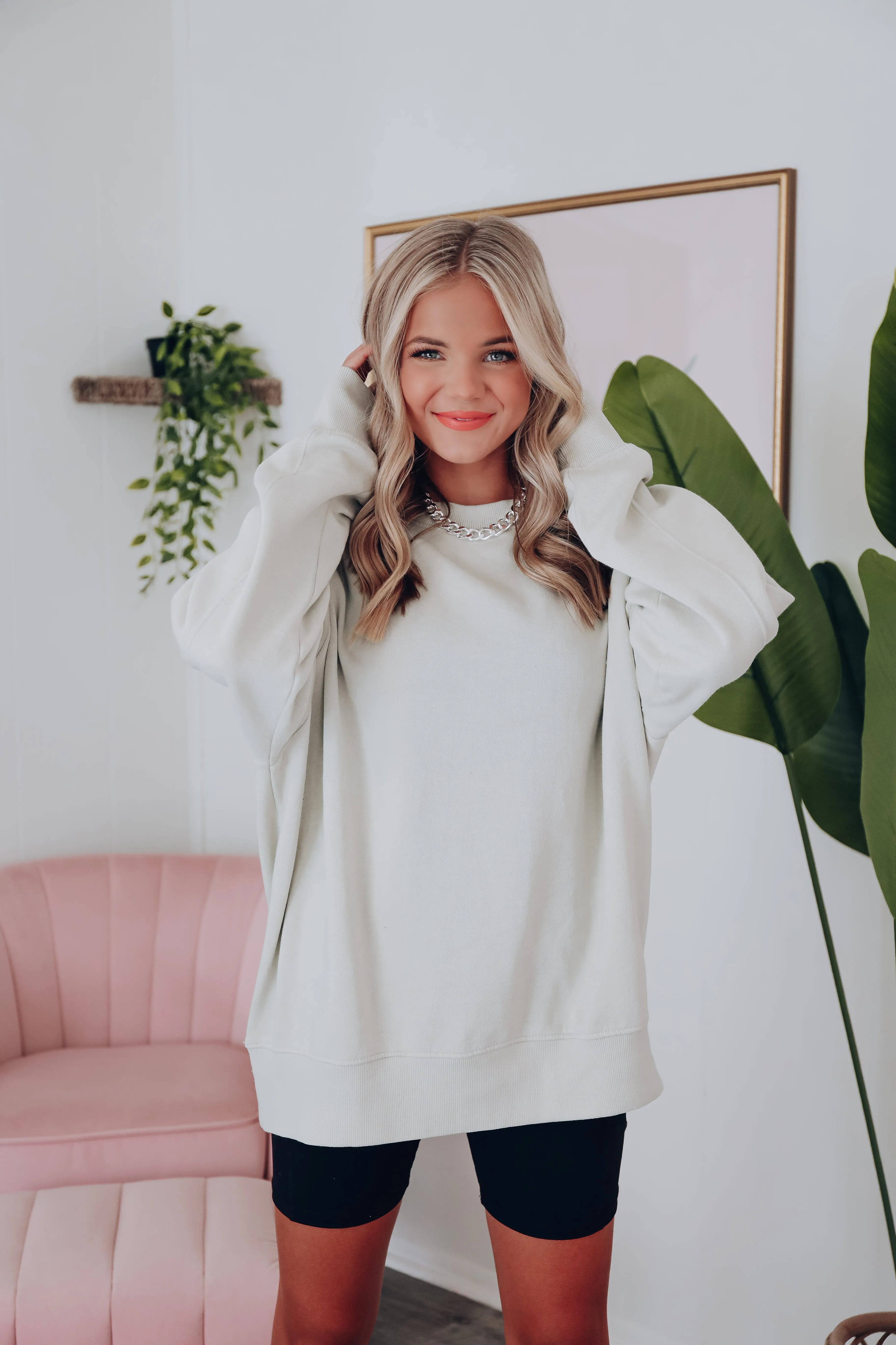 Oh So Cozy Crew Neck Sweatshirt - Sage