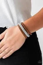Paparazzi Accessories - Rollin In Rhinestones - Brown Snap Bracelet