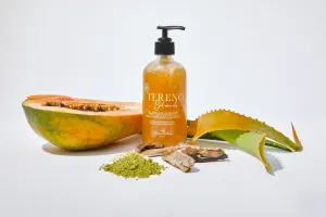Papaya Radiant Brightening Facial Cleanser, 8oz Glass Bottle: All Natural Cleanser With Willow Bark & Papaya Leaf Extracts