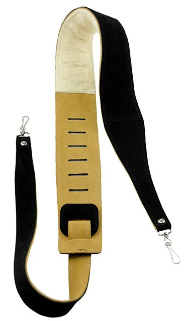 Perris 2.5" Black Suede Banjo Strap with Metal Hooks