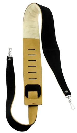 Perris 2.5" Black Suede Banjo Strap with Metal Hooks