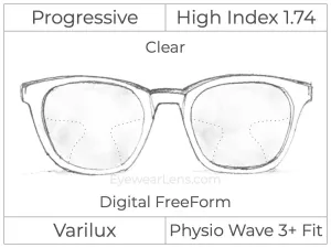 Progressive - Varilux - Physio Wave 3 Fit - Digital - High Index 1.74 - Clear