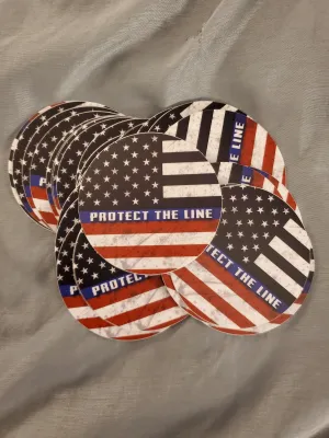 Protect the Line Round Stickers