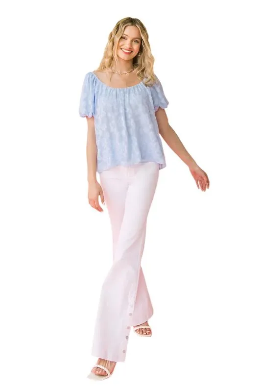 Puff Sleeve Woven Top