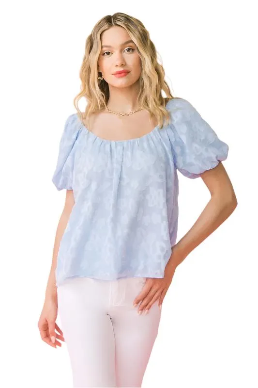 Puff Sleeve Woven Top