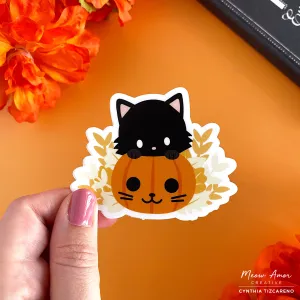Pumpkin Cat Vinyl Sticker