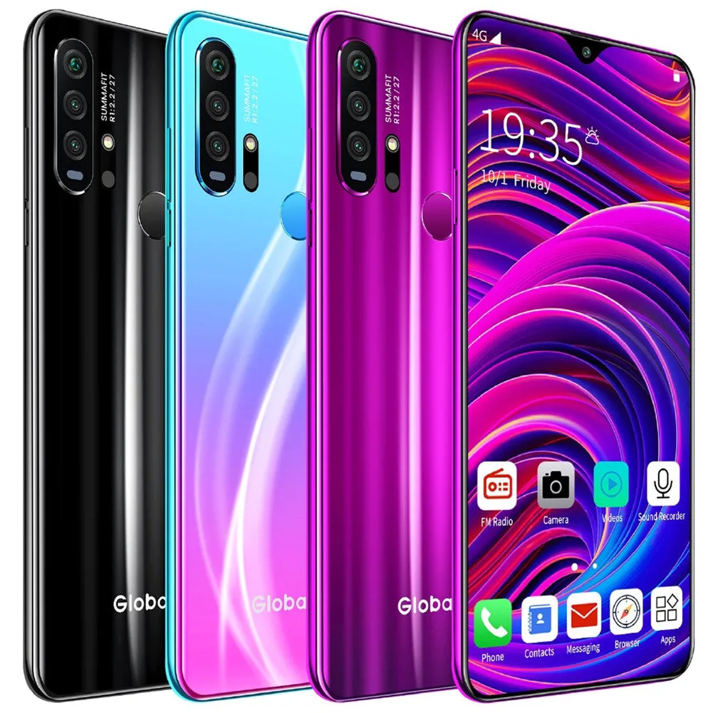 R30 pro Smart Phone 4G Network 3G   64g High Configuration Face Recognition Fingerprint Recognition Phone purple_European regulations