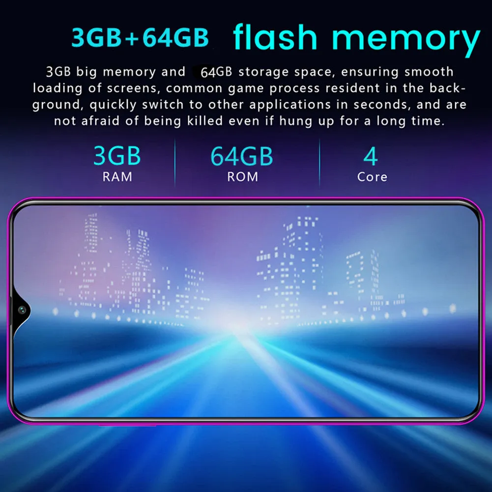 R30 pro Smart Phone 4G Network 3G   64g High Configuration Face Recognition Fingerprint Recognition Phone purple_European regulations