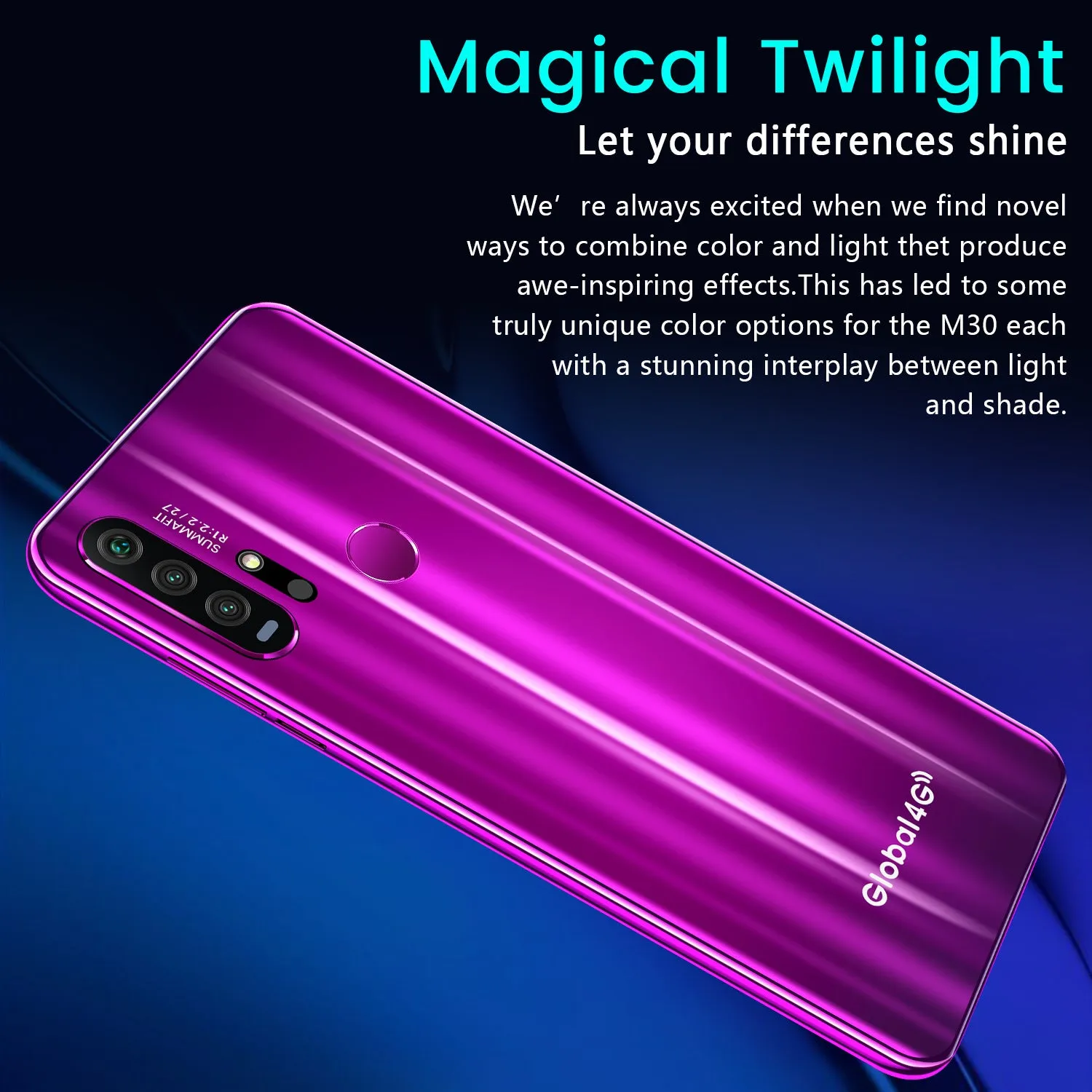 R30 pro Smart Phone 4G Network 3G   64g High Configuration Face Recognition Fingerprint Recognition Phone purple_European regulations