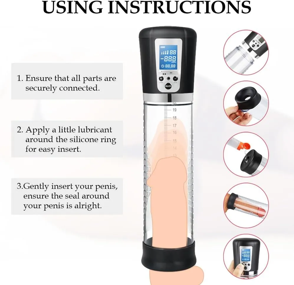 Rechargeable Automatic High-Vacuum Penis Pump Enlargement Extend Pump 1.0 #Cock Too Big #Edging #Thick