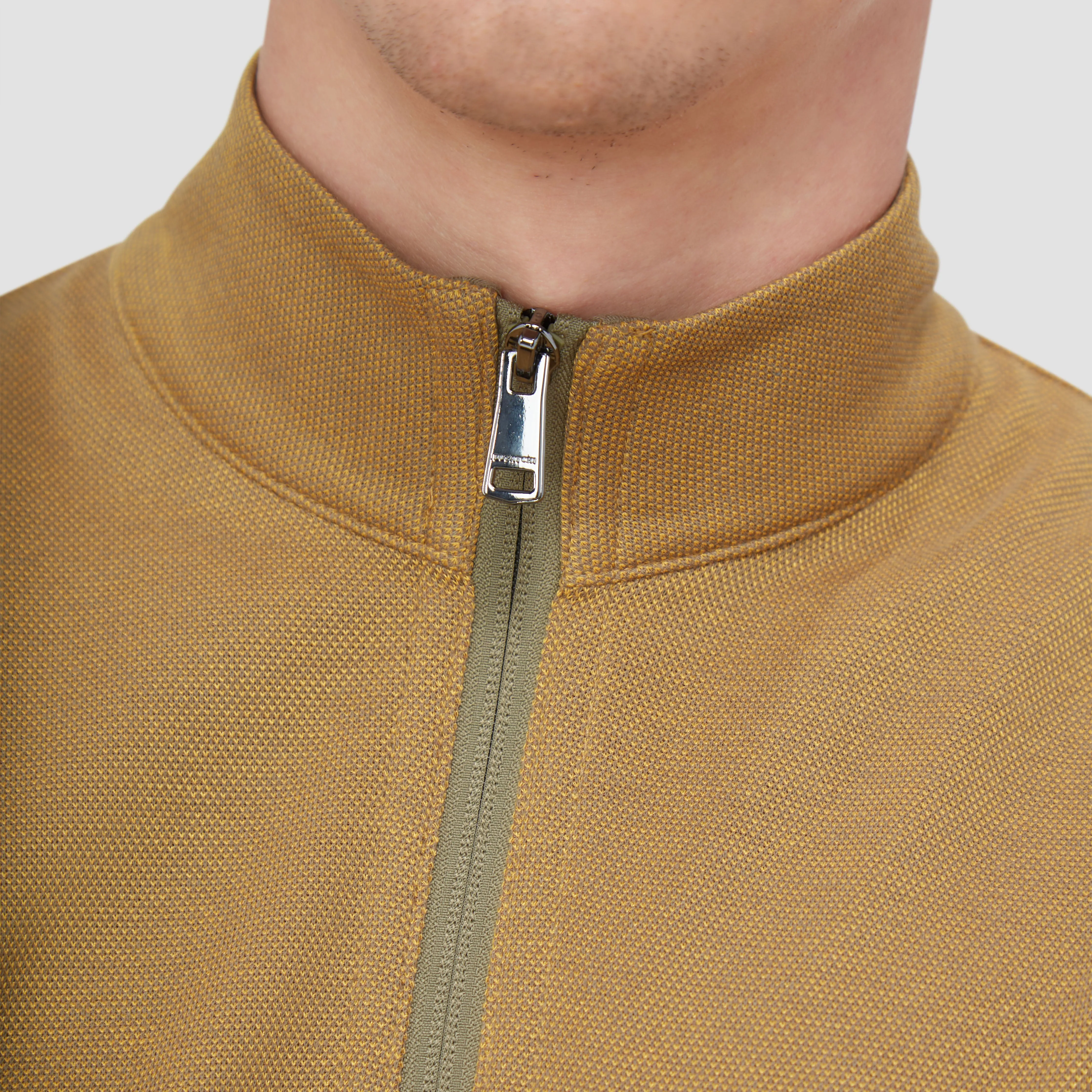 Reversible Pique/Fishermen Knit Quarter-Zip Pullover