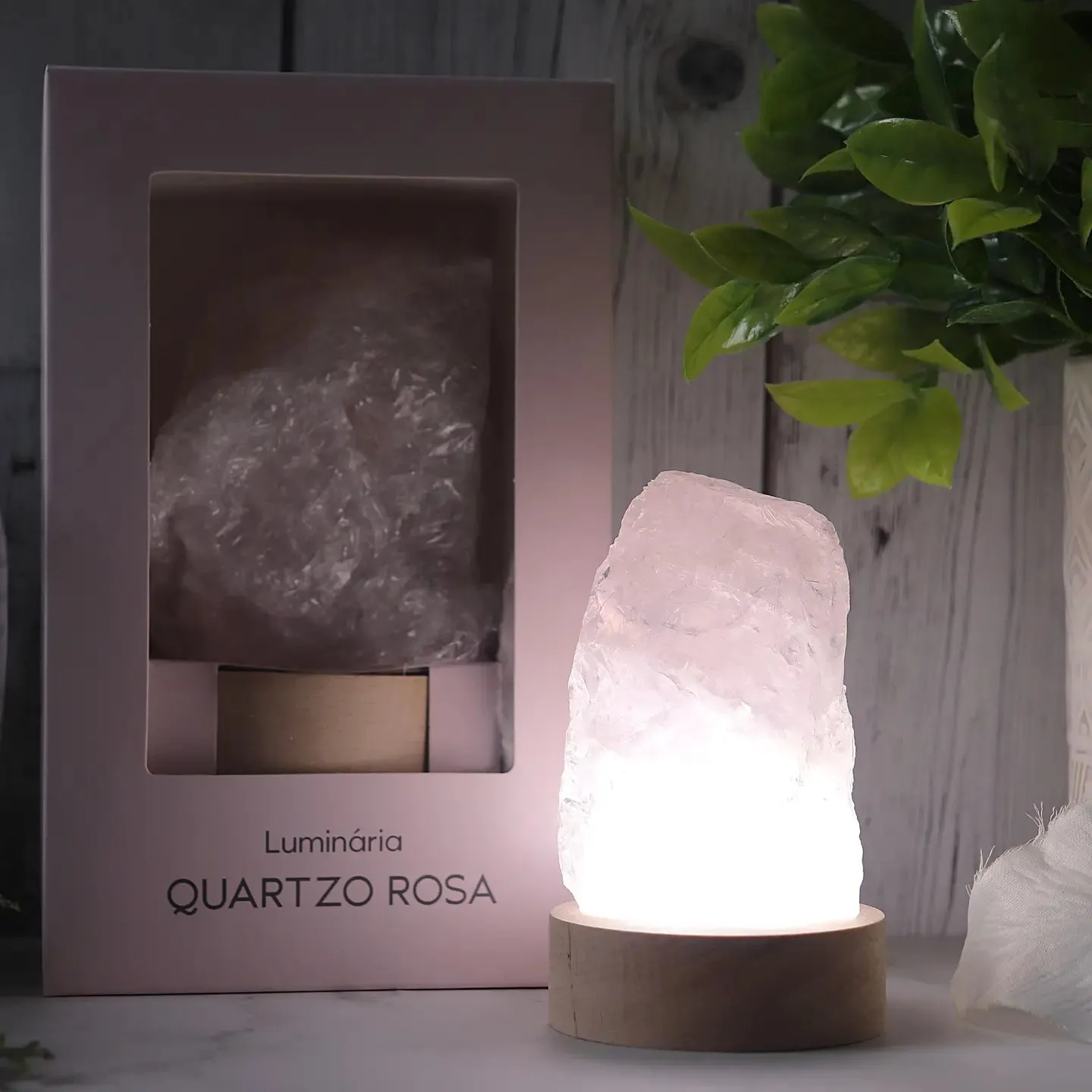 Rose Quartz Rough LED Lamp from Brazil FB3411 🌸