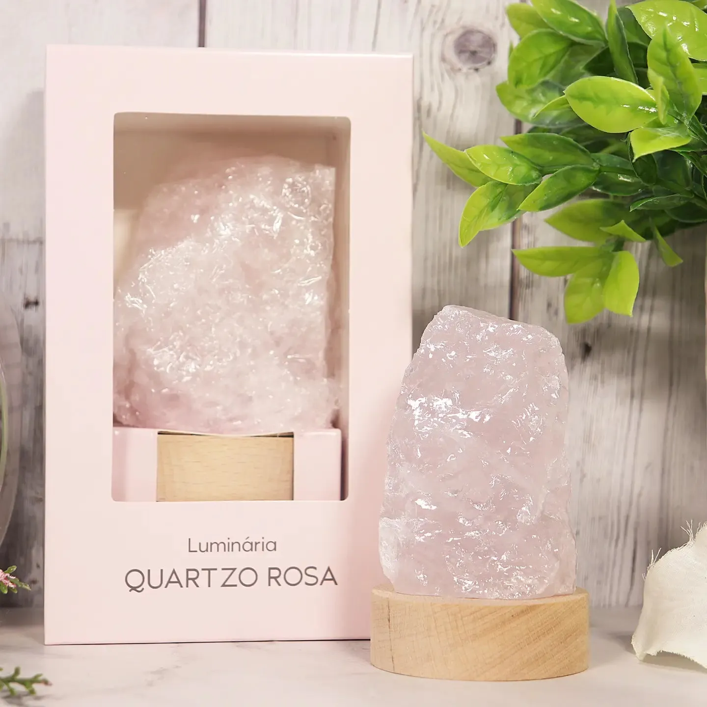 Rose Quartz Rough LED Lamp from Brazil FB3411 🌸