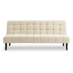 SARANTINO FAUX SUEDE FABRIC SOFA BED FURNITURE LOUNGE SEAT BEIGE