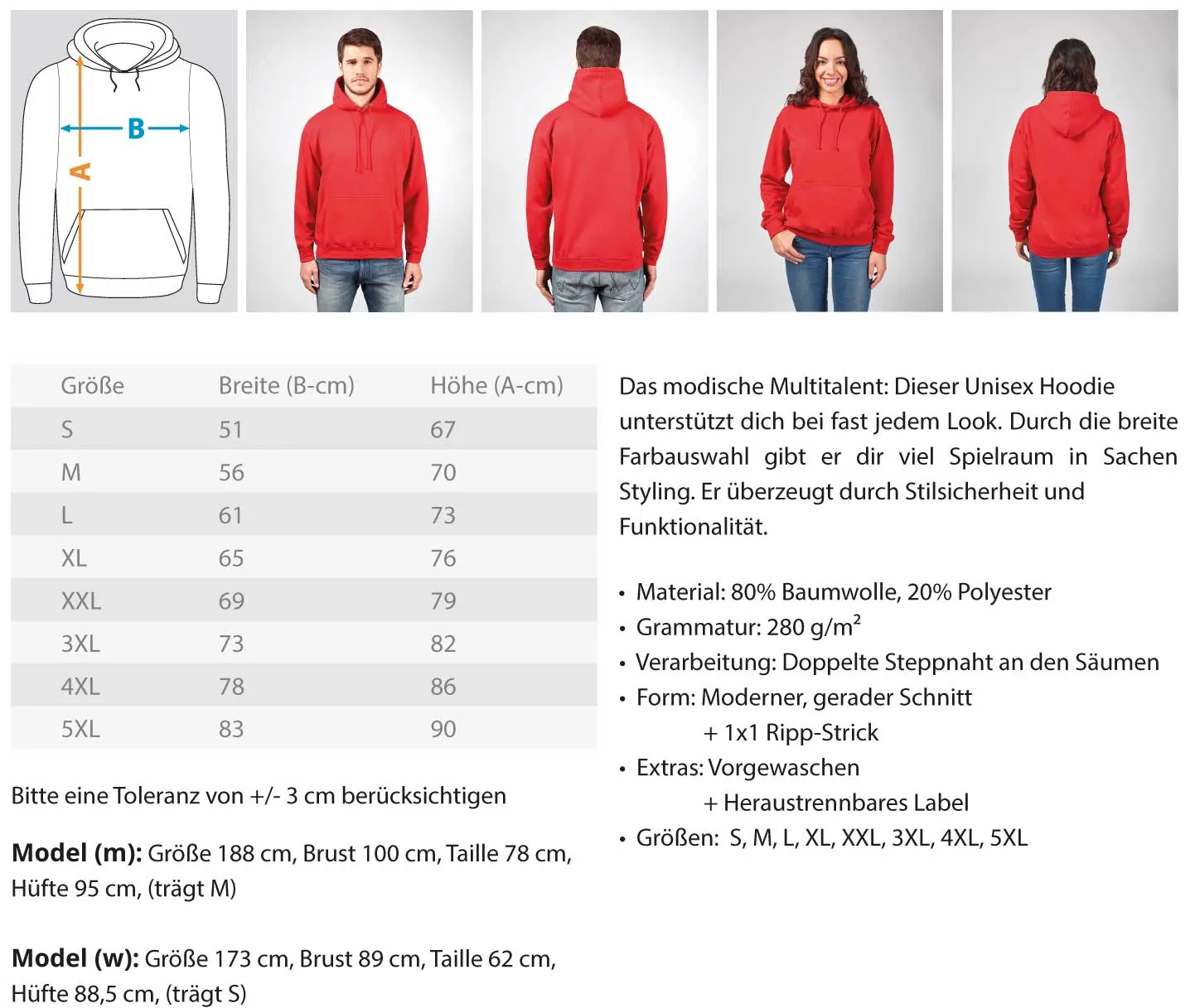 Sächsiche Schweiz - Skyline  - Unisex Kapuzenpullover Hoodie