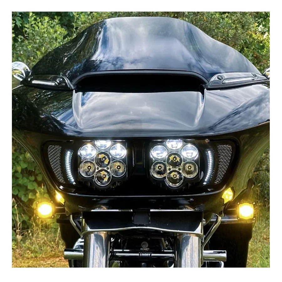 Shark Demon LED Turn Signals - Black W/Yellow Lens - For Harley '15-'24 Road Glide