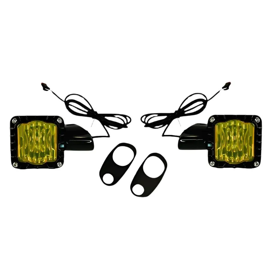 Shark Demon LED Turn Signals - Black W/Yellow Lens - For Harley '15-'24 Road Glide
