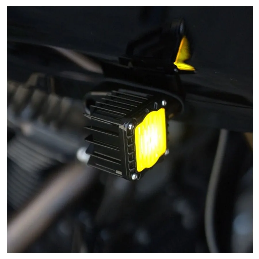 Shark Demon LED Turn Signals - Black W/Yellow Lens - For Harley '15-'24 Road Glide