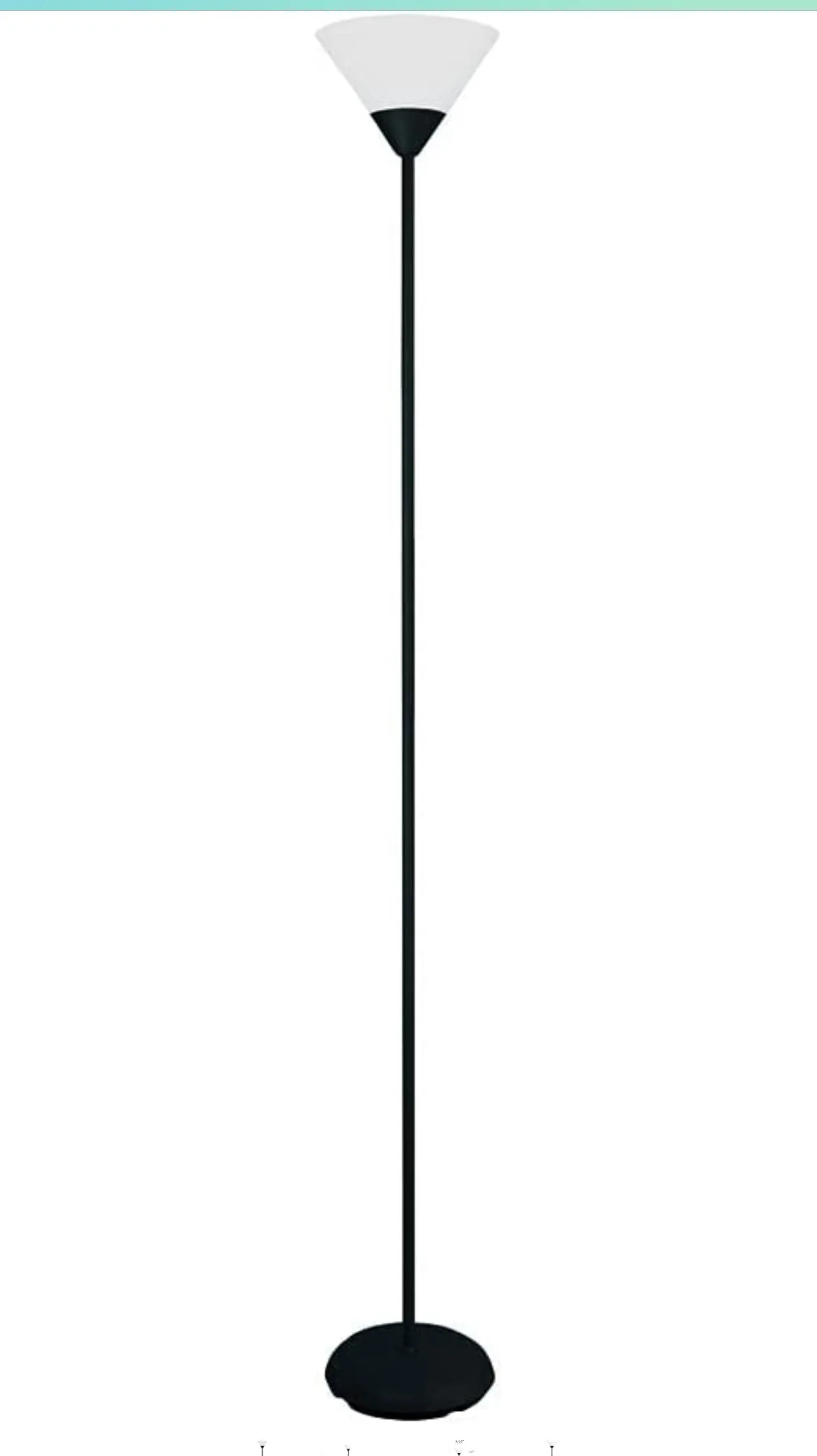 Simple Designs 1 Light Stick Torchiere Floor Lamp, Black