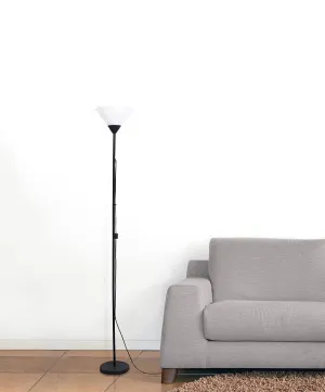 Simple Designs 1 Light Stick Torchiere Floor Lamp, Black