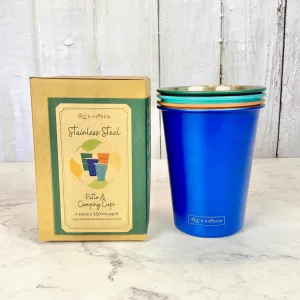 Stainless Steel Reusable Cups - patio and party cups (set of 4)