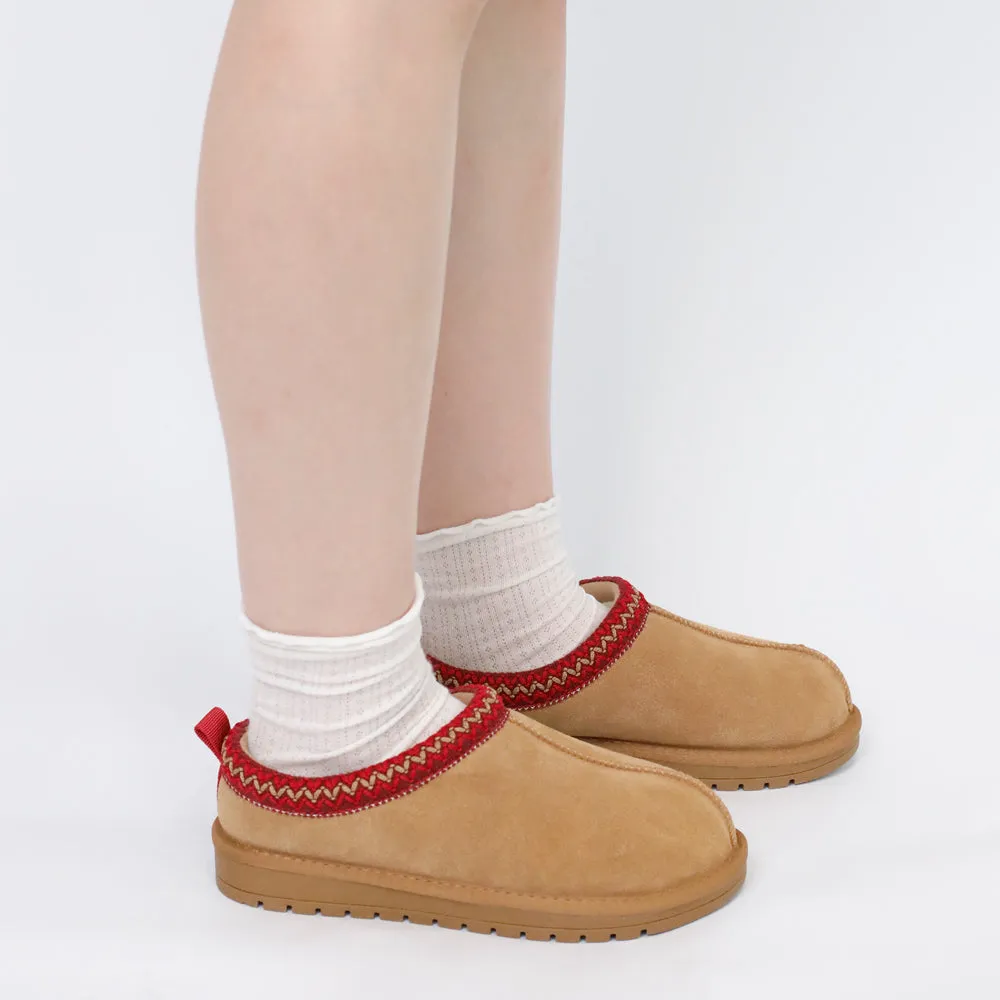Suede Braided Fluffy Slipper