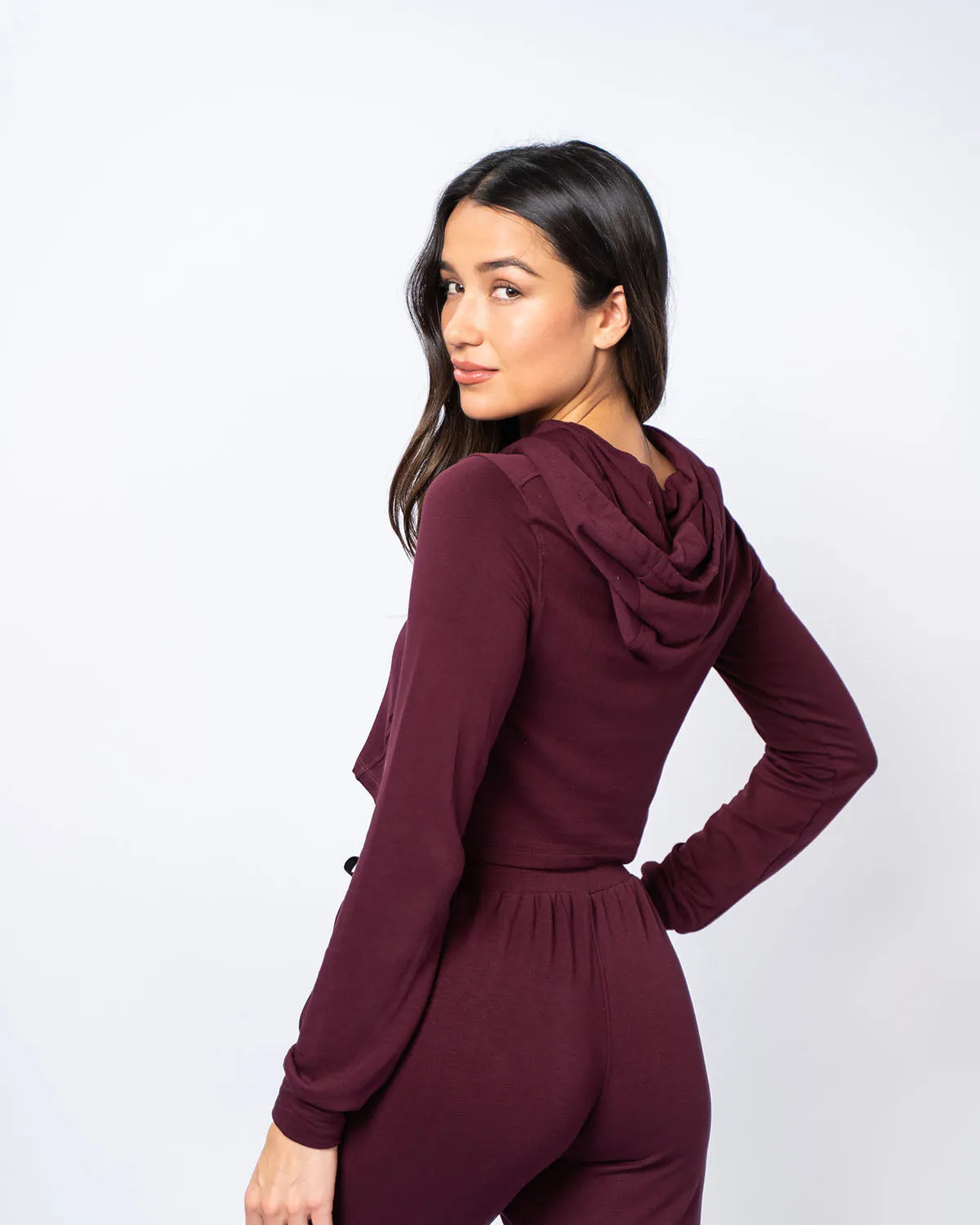 The Cozy Semi Cropped Hoodie | Brick