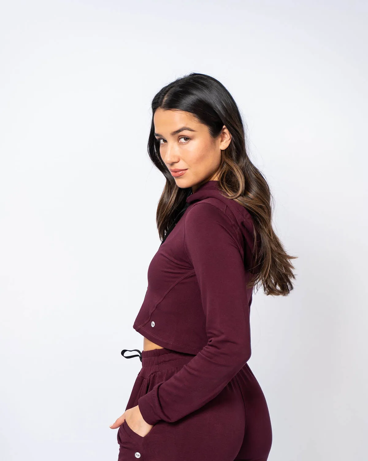The Cozy Semi Cropped Hoodie | Brick