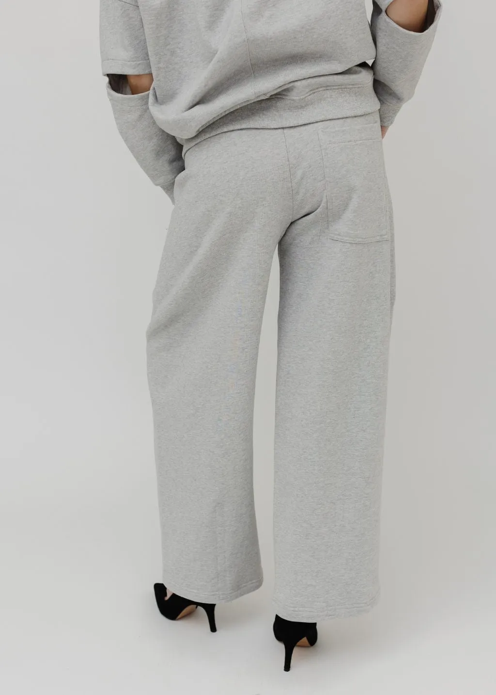 Tibi Sweatshirt Program Winslow Pant in Heather Grey