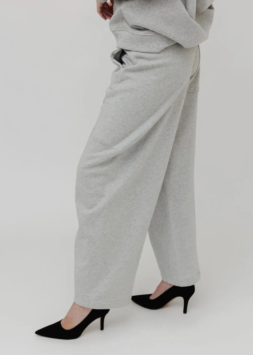 Tibi Sweatshirt Program Winslow Pant in Heather Grey
