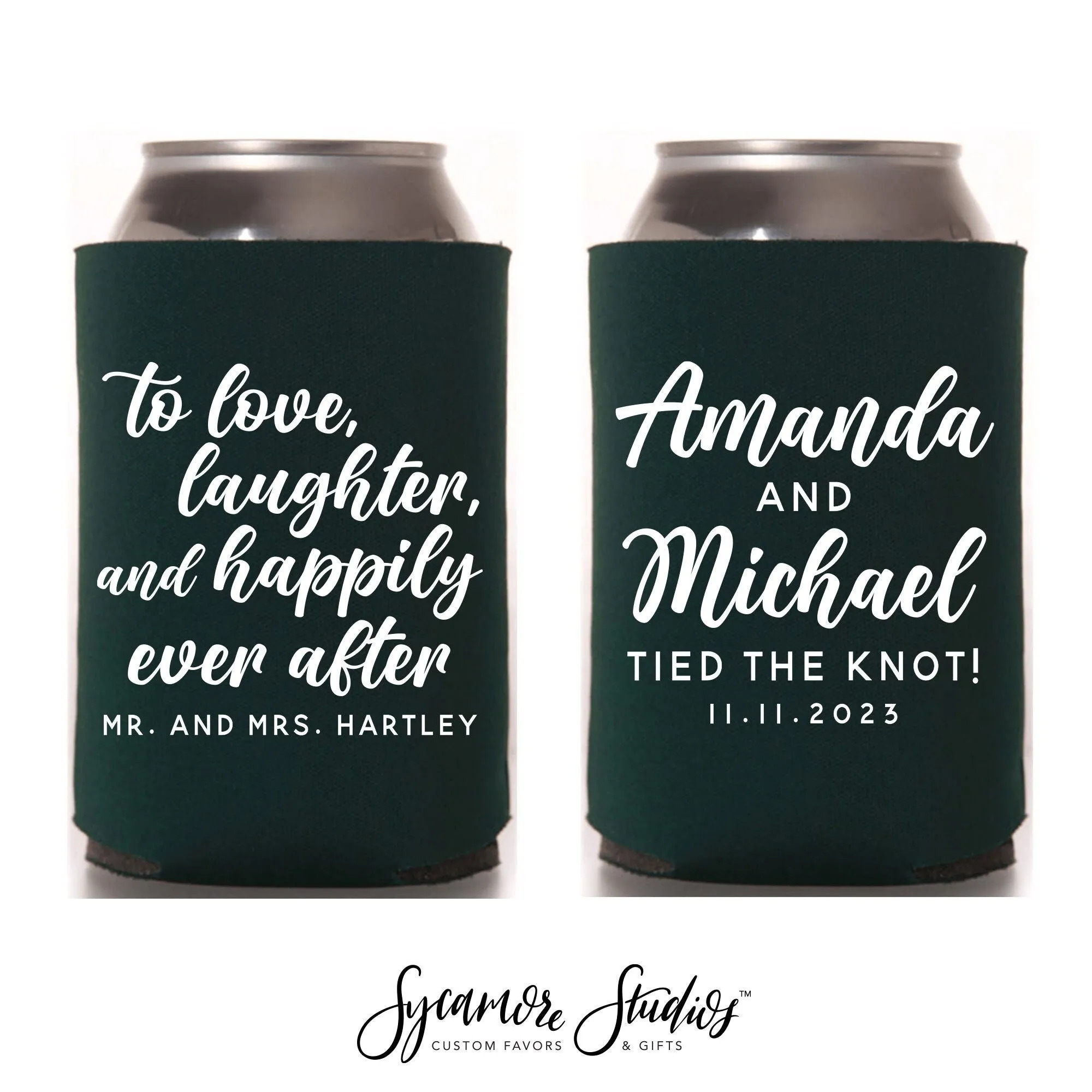 To Love and Laughter - Wedding Can Cooler #158R