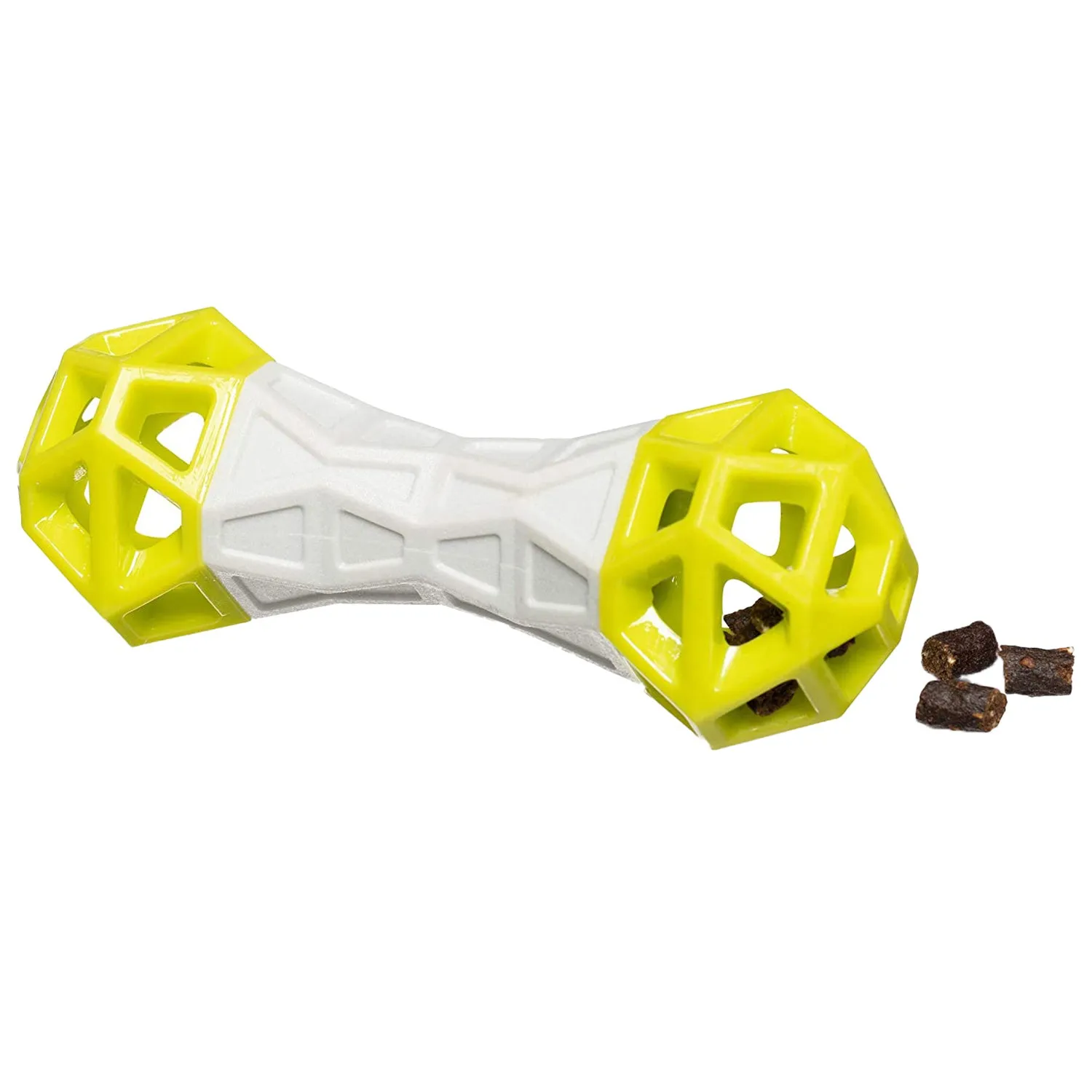 Totally Pooched Flex n' Squeak Rubber Dog Toy (7-inch long, Grey & Teal)